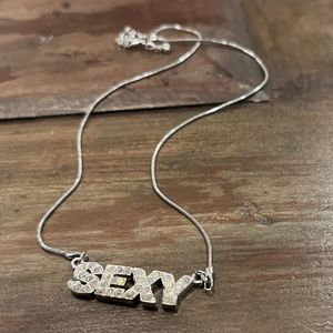 Sexy rhinestone fashion silver necklace